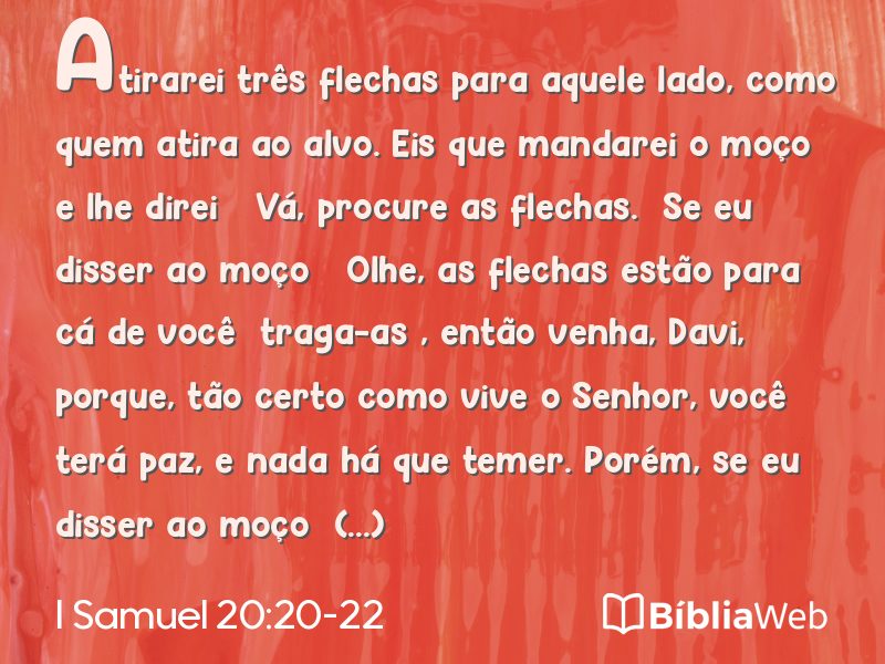 I Samuel 20:20-22 em imagem para compartilhar