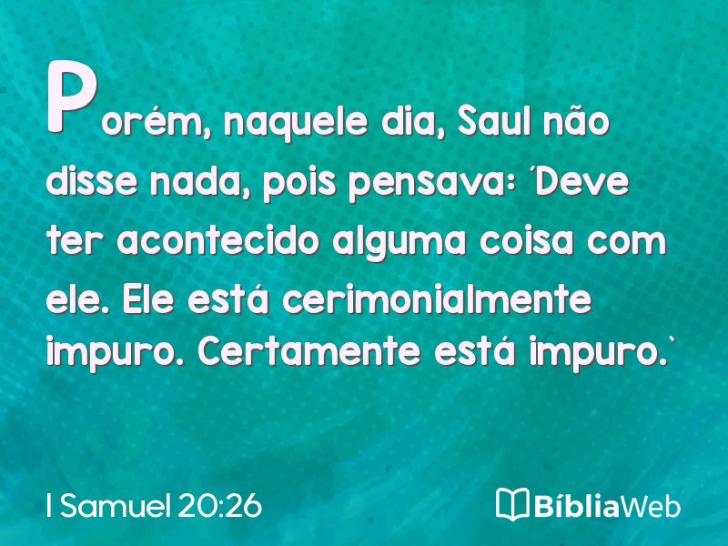I Samuel 20:26 em imagem para compartilhar