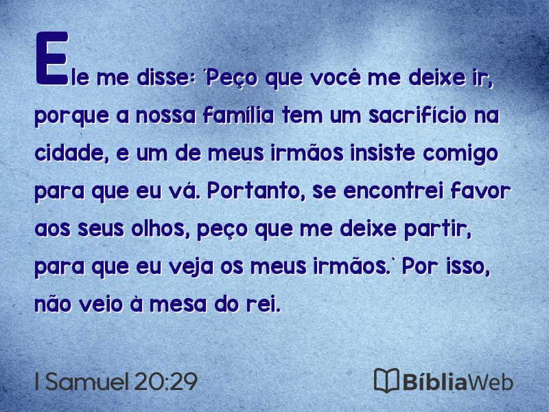 I Samuel 20:29 em imagem para compartilhar
