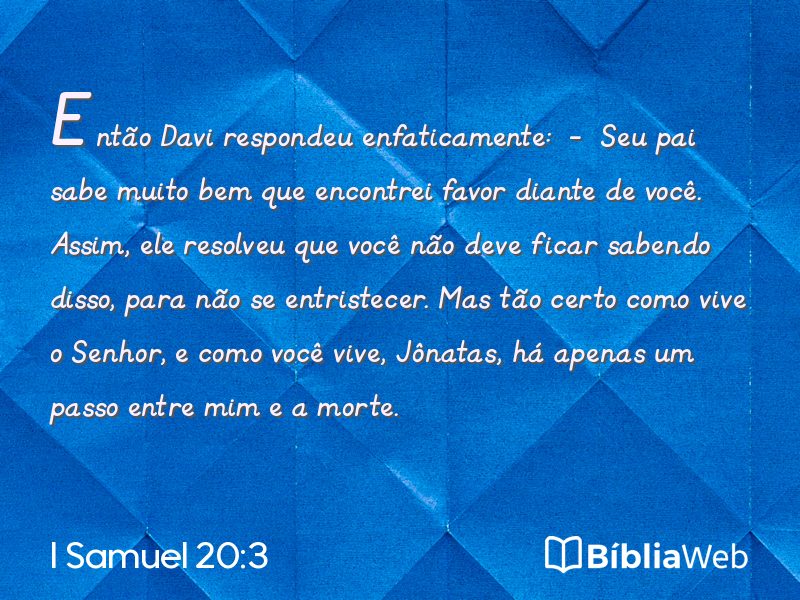 I Samuel 20:3 em imagem para compartilhar
