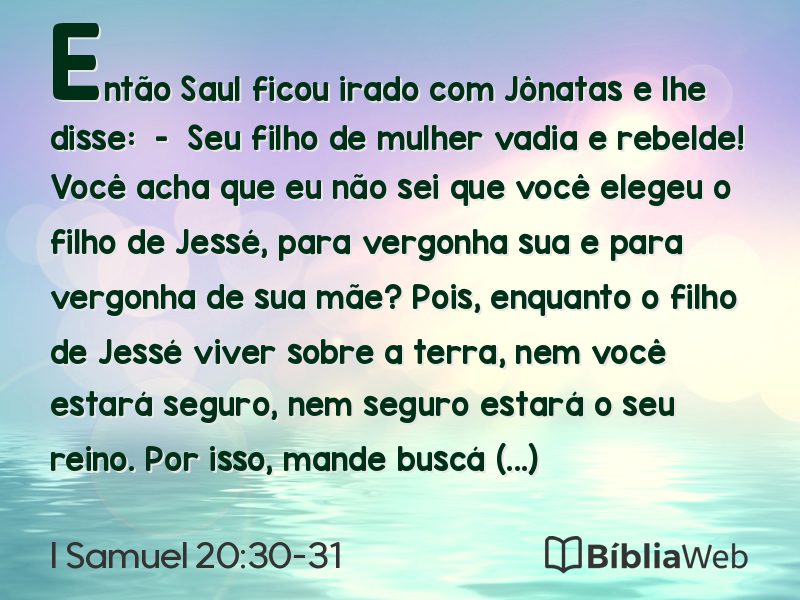 I Samuel 20:30-31 em imagem para compartilhar