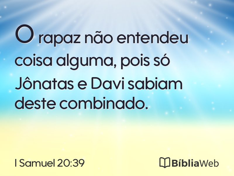 I Samuel 20:39 em imagem para compartilhar