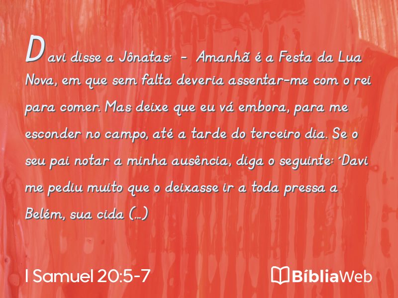 I Samuel 20:5-7 em imagem para compartilhar