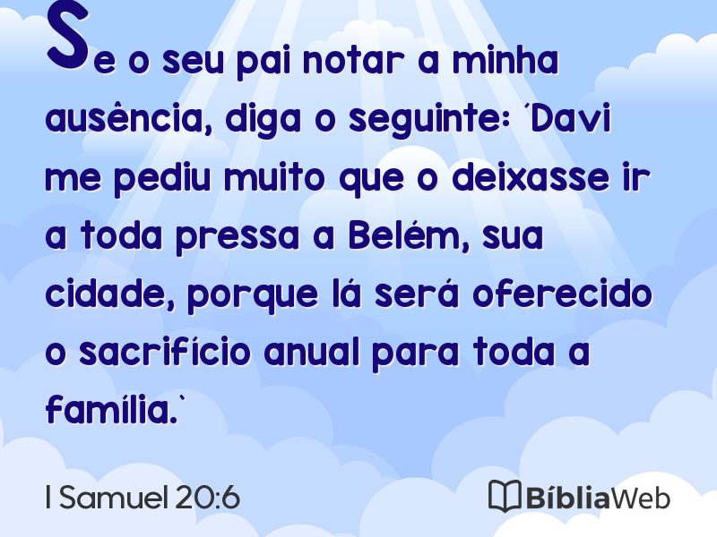 I Samuel 20:6 em imagem para compartilhar
