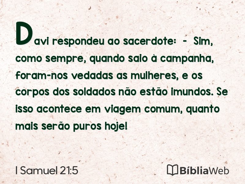 I Samuel 21:5 em imagem para compartilhar