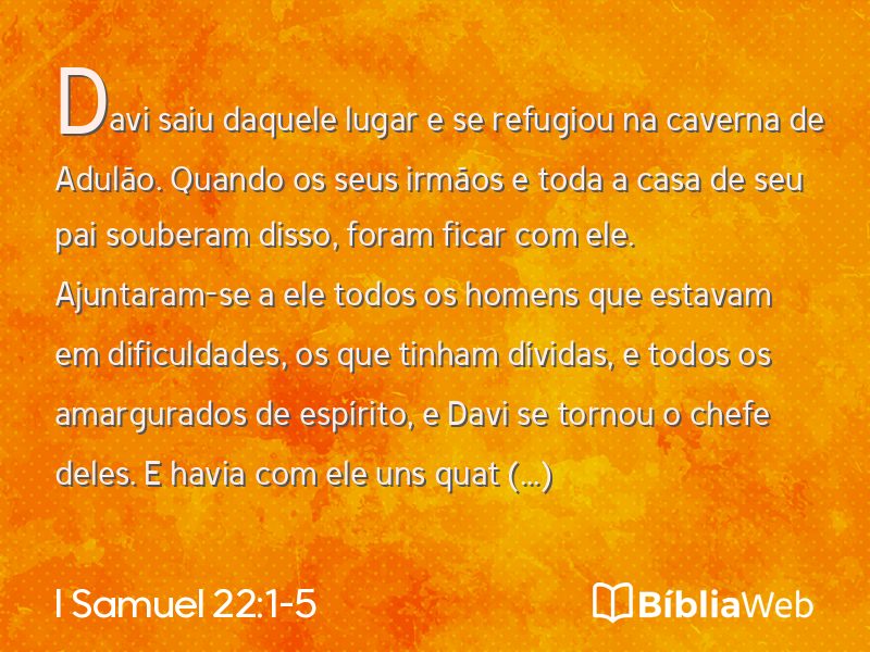 I Samuel 22:1-5 em imagem para compartilhar