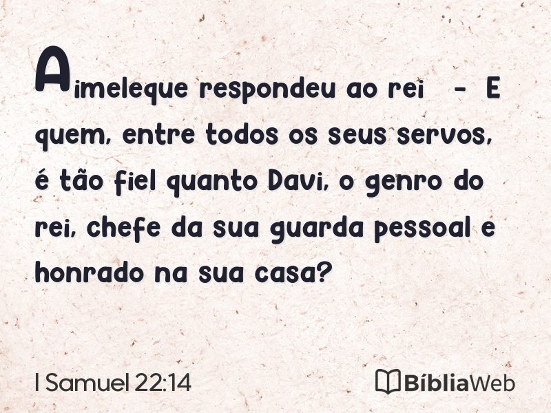I Samuel 22:14 em imagem para compartilhar