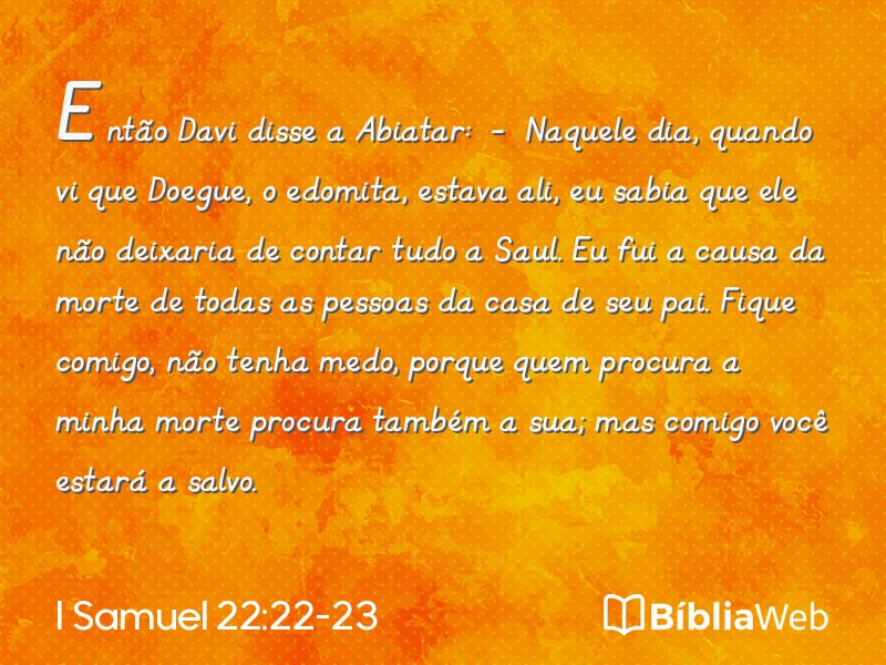 I Samuel 22:22-23 em imagem para compartilhar
