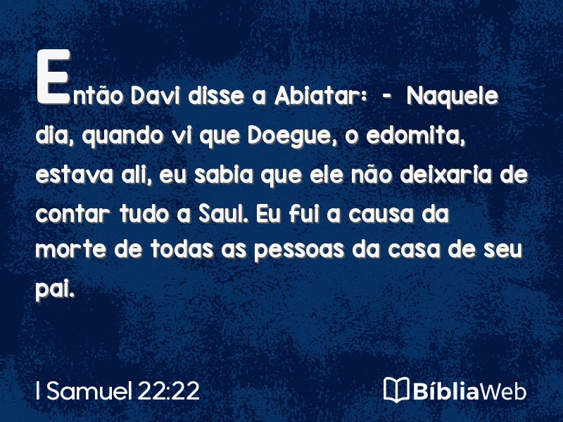 I Samuel 22:22 em imagem para compartilhar