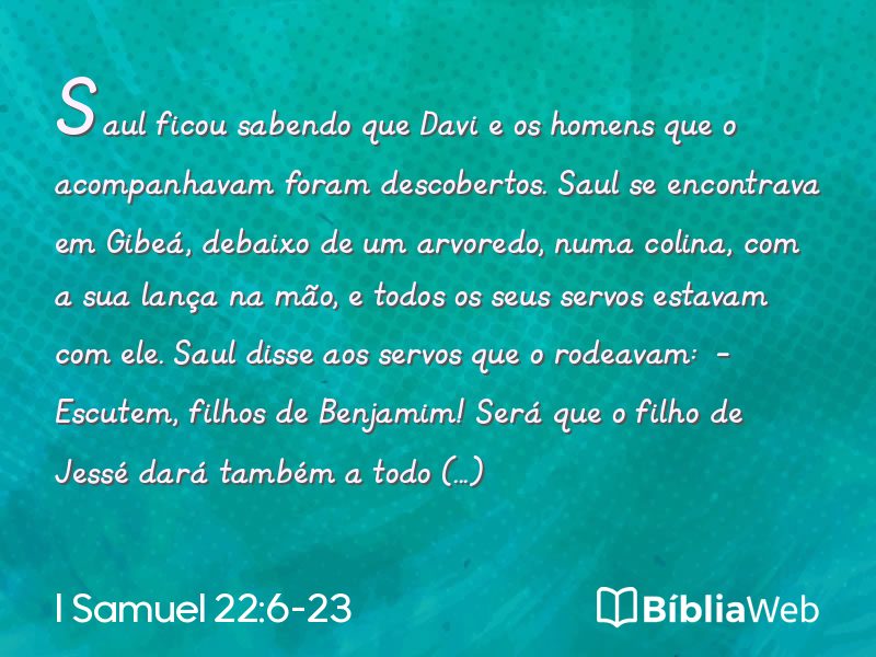 I Samuel 22:6-23 em imagem para compartilhar