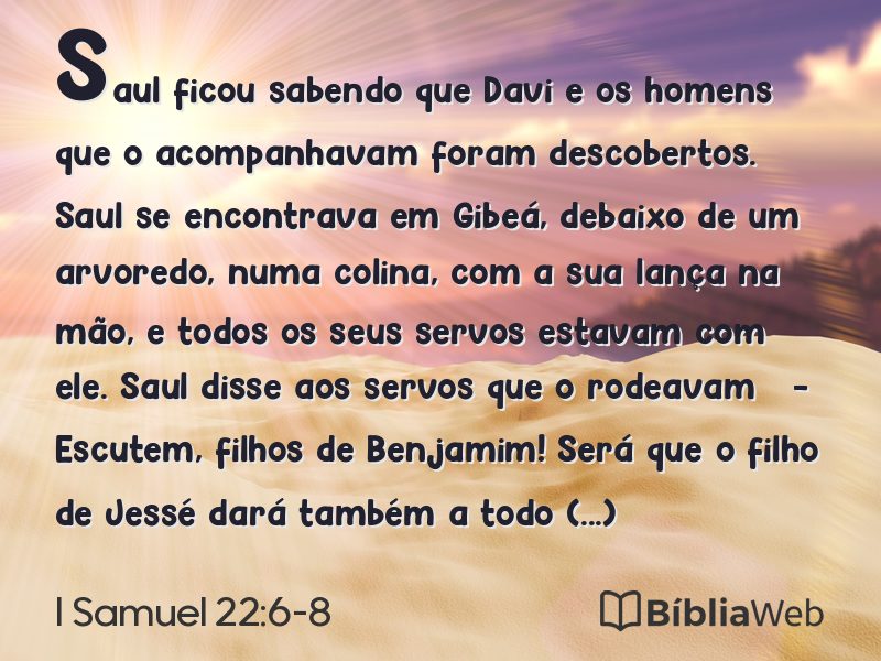 I Samuel 22:6-8 em imagem para compartilhar