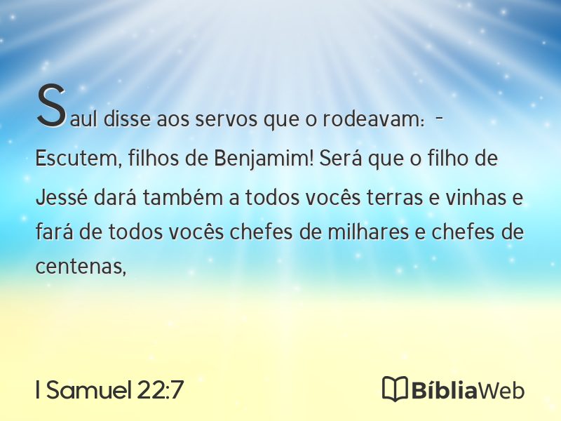 I Samuel 22:7 em imagem para compartilhar