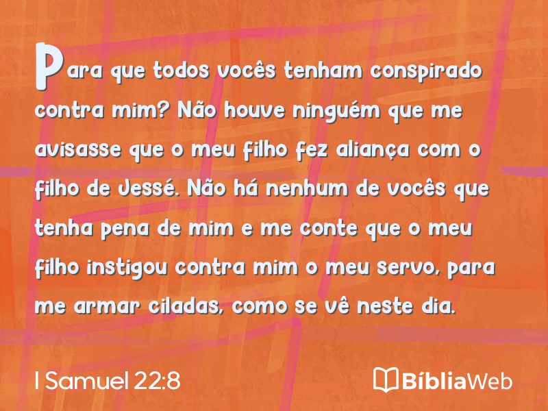 I Samuel 22:8 em imagem para compartilhar