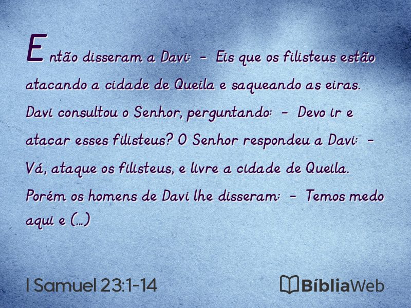 I Samuel 23:1-14 em imagem para compartilhar