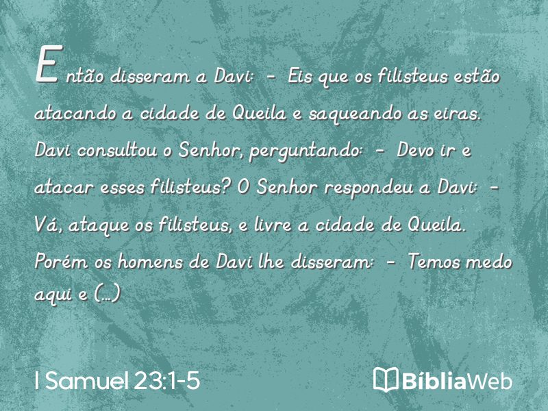 I Samuel 23:1-5 em imagem para compartilhar