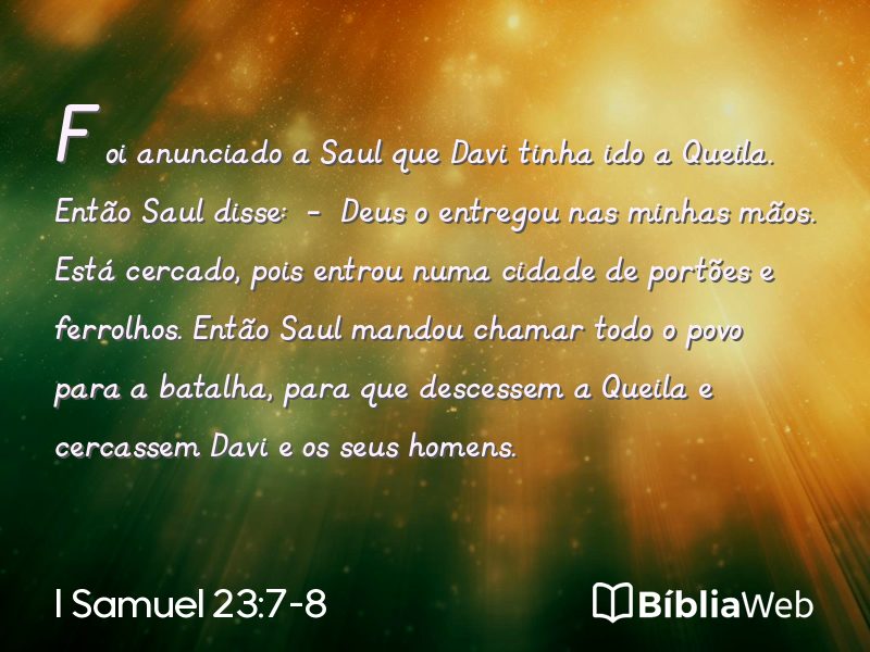 I Samuel 23:7-8 em imagem para compartilhar