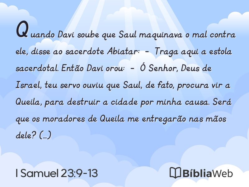 I Samuel 23:9-13 em imagem para compartilhar