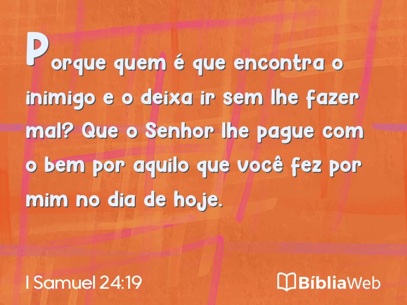 I Samuel 24:19 em imagem para compartilhar