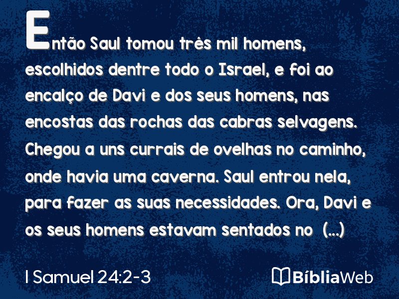 I Samuel 24:2-3 em imagem para compartilhar