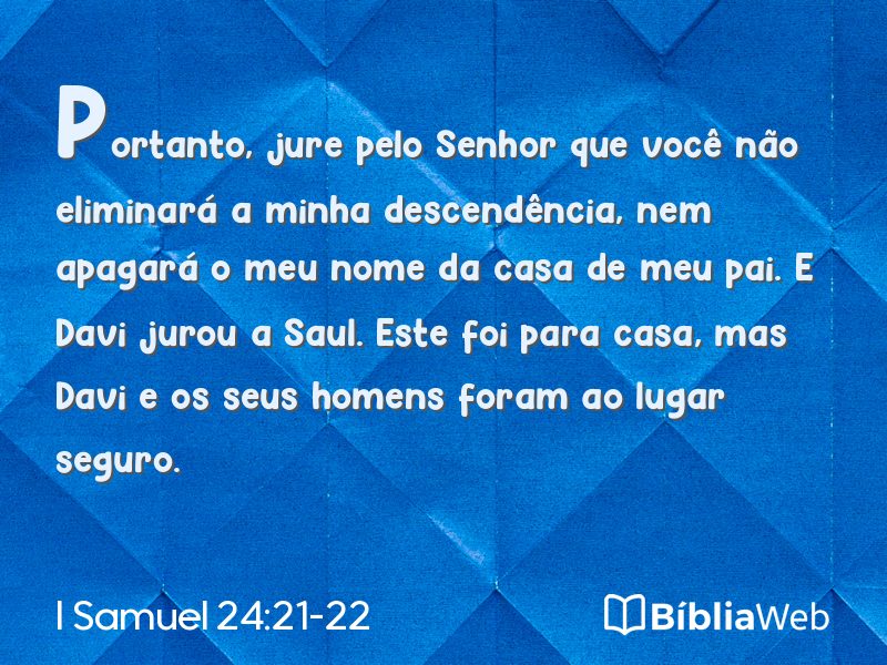 I Samuel 24:21-22 em imagem para compartilhar