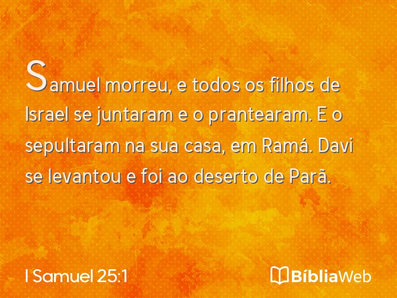 I Samuel 25:1 em imagem para compartilhar