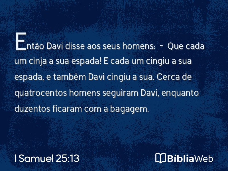 I Samuel 25:13 em imagem para compartilhar