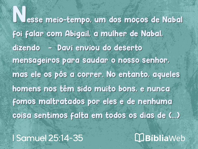 I Samuel 25:14-35 em imagem para compartilhar