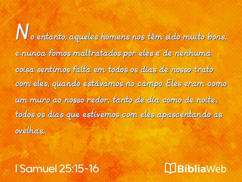 I Samuel 25:15-16 em imagem para compartilhar
