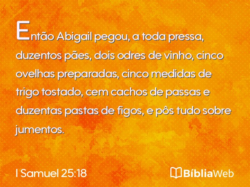 I Samuel 25:18 em imagem para compartilhar
