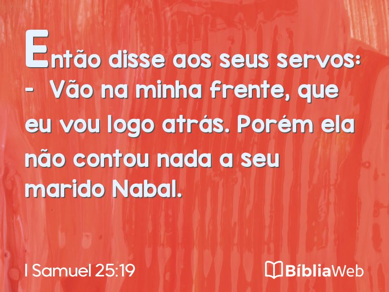 I Samuel 25:19 em imagem para compartilhar