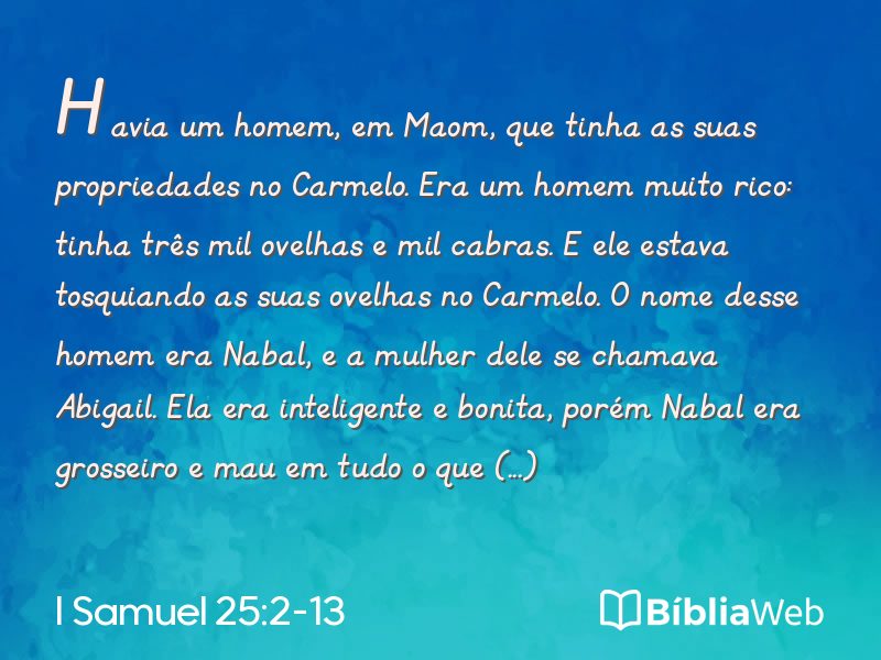 I Samuel 25:2-13 em imagem para compartilhar