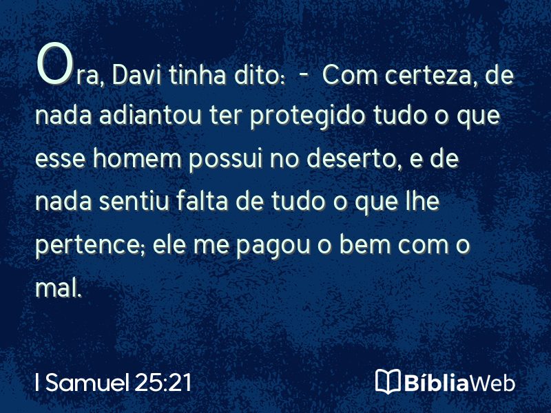 I Samuel 25:21 em imagem para compartilhar
