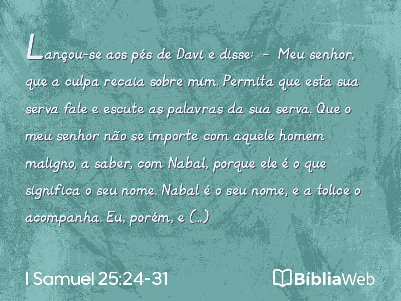 I Samuel 25:24-31 em imagem para compartilhar
