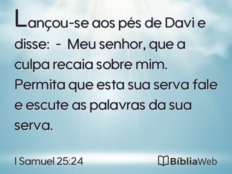 I Samuel 25:24 em imagem para compartilhar