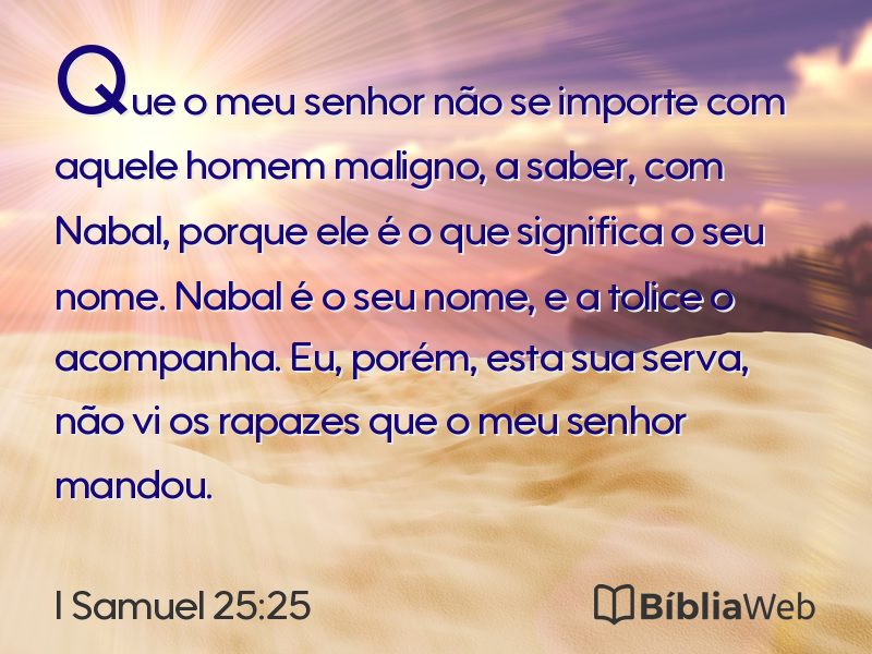 I Samuel 25:25 em imagem para compartilhar