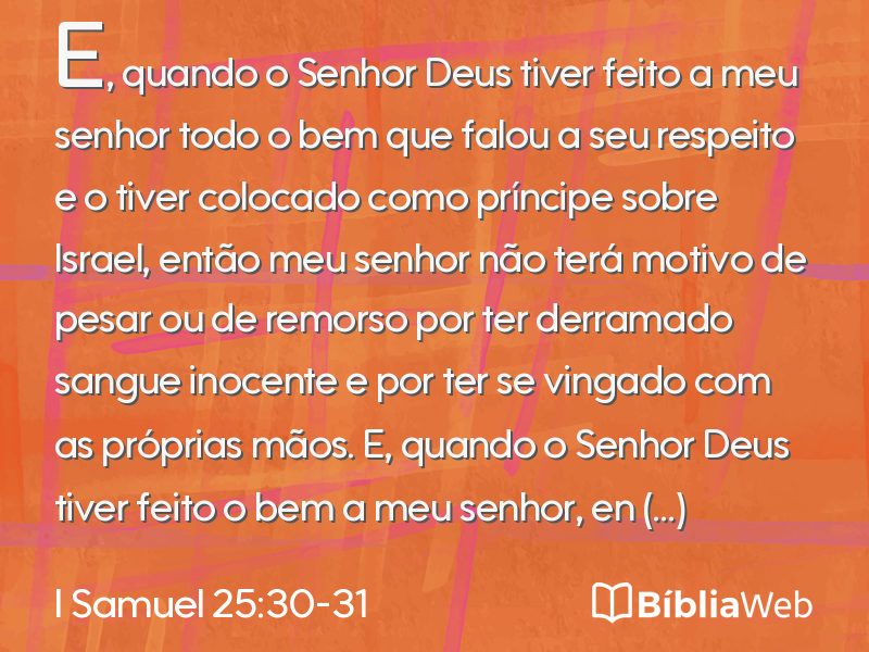 I Samuel 25:30-31 em imagem para compartilhar