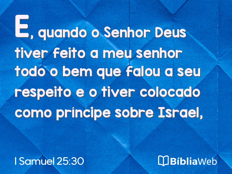I Samuel 25:30 em imagem para compartilhar