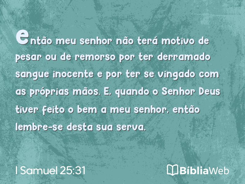 I Samuel 25:31 em imagem para compartilhar