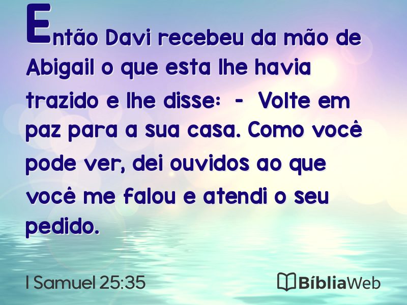 I Samuel 25:35 em imagem para compartilhar