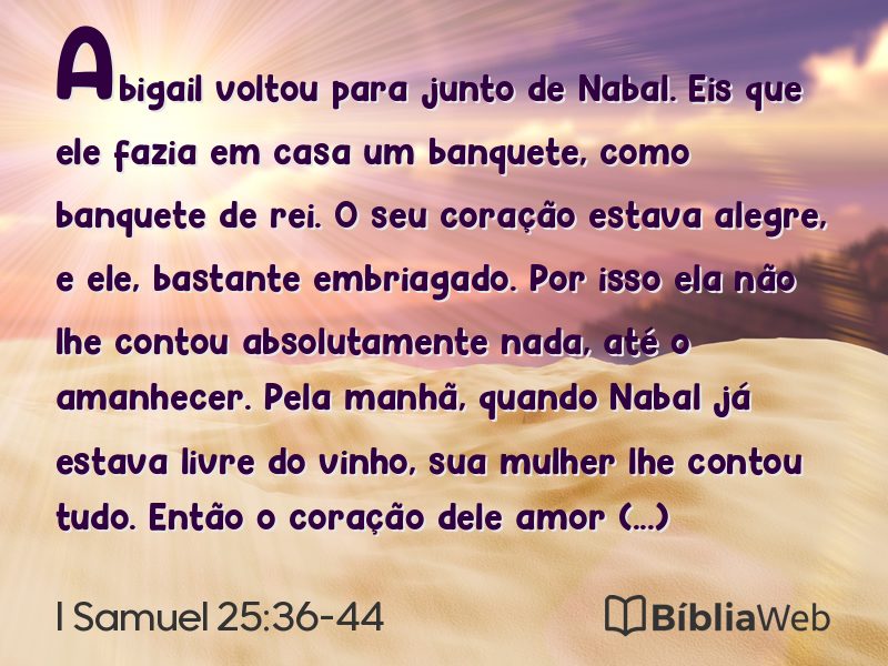 I Samuel 25:36-44 em imagem para compartilhar