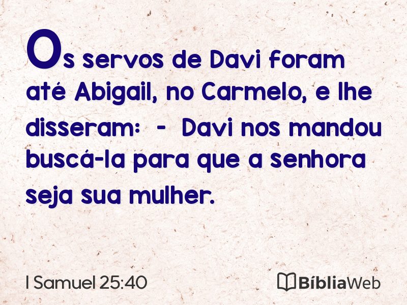 I Samuel 25:40 em imagem para compartilhar