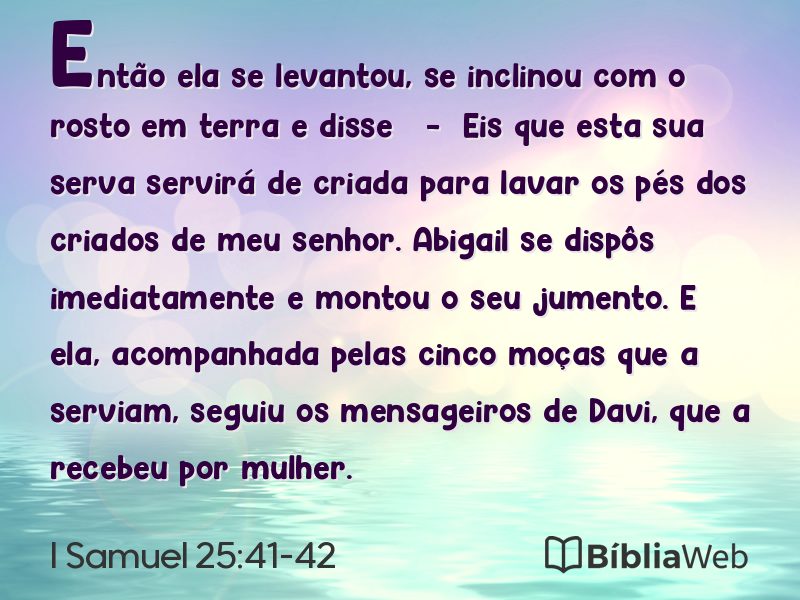 I Samuel 25:41-42 em imagem para compartilhar
