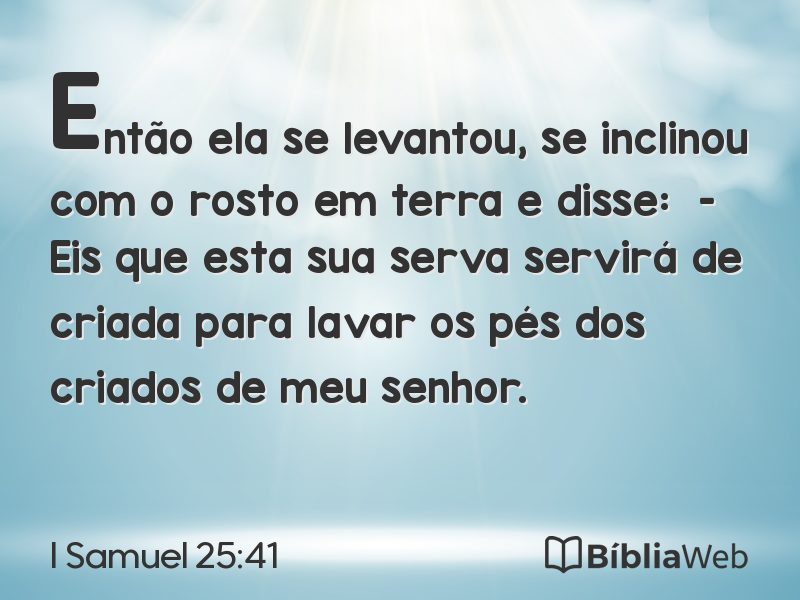 I Samuel 25:41 em imagem para compartilhar
