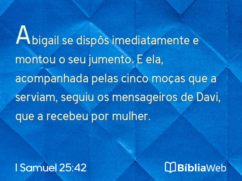 I Samuel 25:42 em imagem para compartilhar