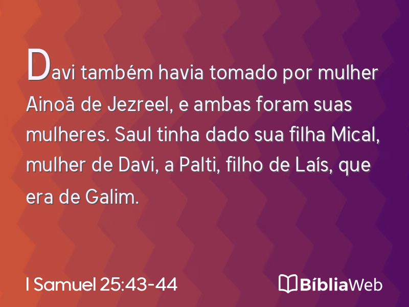 I Samuel 25:43-44 em imagem para compartilhar