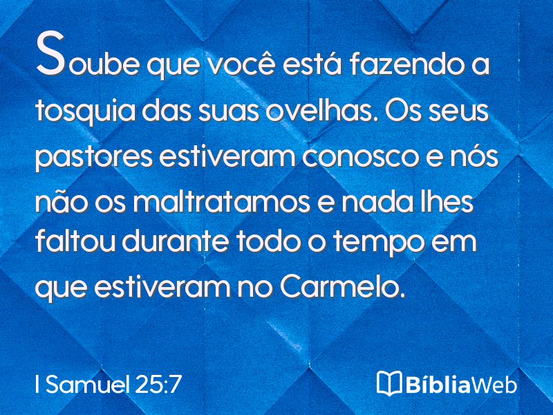 I Samuel 25:7 em imagem para compartilhar