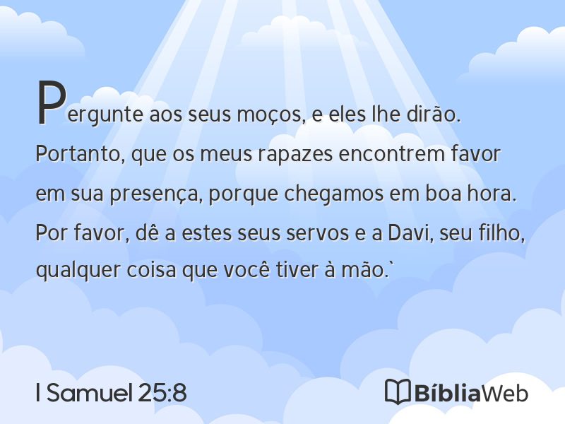 I Samuel 25:8 em imagem para compartilhar