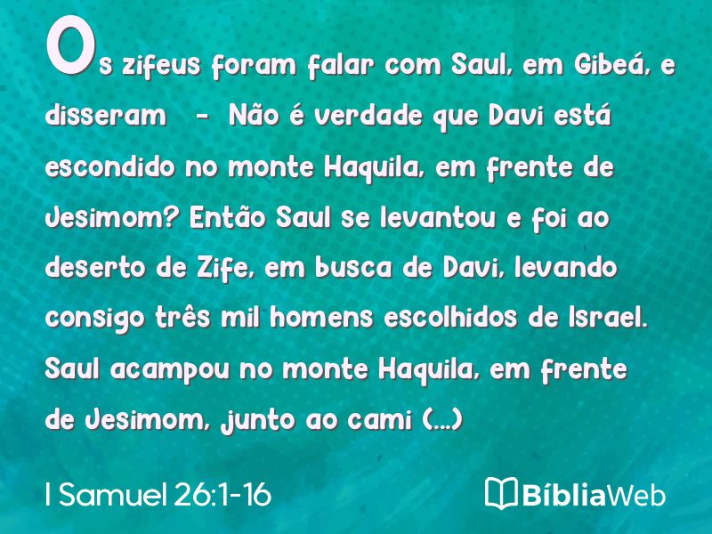I Samuel 26:1-16 em imagem para compartilhar
