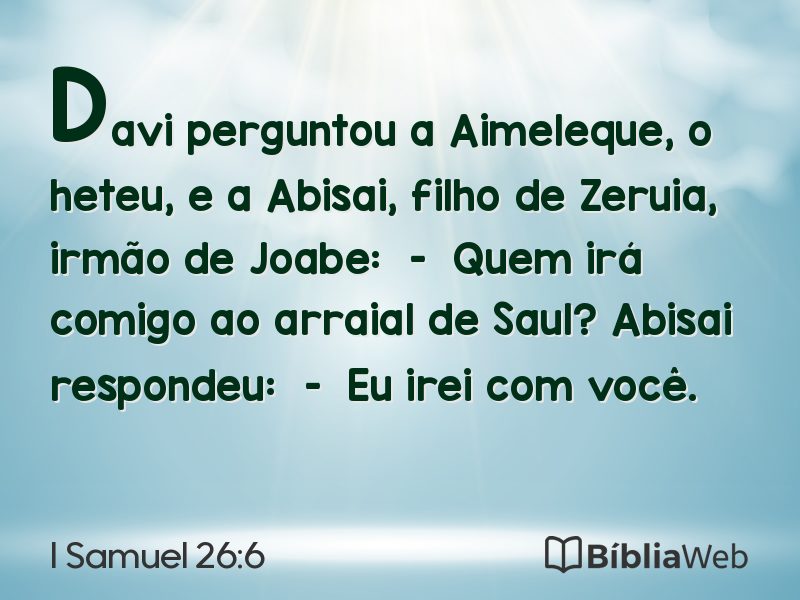 I Samuel 26:6 em imagem para compartilhar