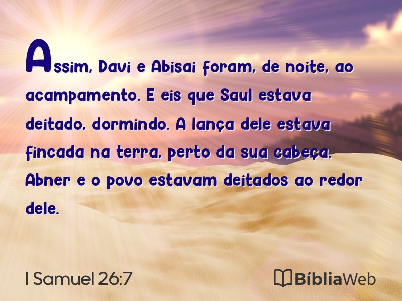 I Samuel 26:7 em imagem para compartilhar